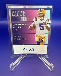 2024 Leaf Pro Set Clear Choice Jayden Daniels Autograph 2/3 Commanders Rookie RC - Picture 1 of 2