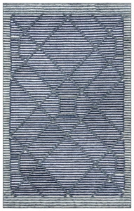 5x7 Rizzy Rugs Blue Geometric Diagonal Blocks Area Rug A09110 - Aprx 5' x 7' 6" - Picture 1 of 2