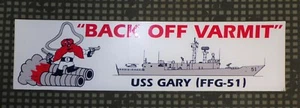 Original Vintage US Navy USS Gary FFG-51 Frigate Bumper Sticker - Picture 1 of 1
