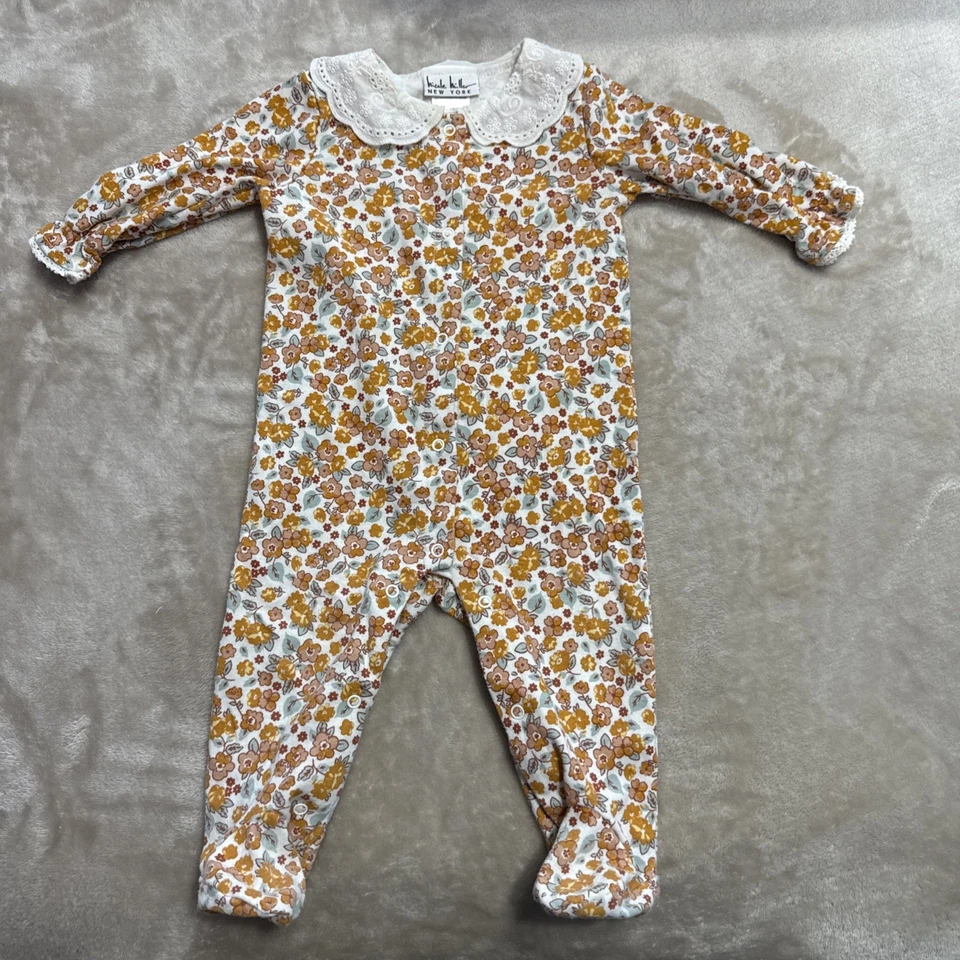 Nicole Miller Bebé Niñas Una Pieza Estampado Floral Largo Aleeve Talla 6-9 Meses Foto 1 de 4