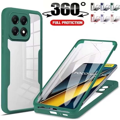 MARKENLOS 360° Full Cover Handy Hülle für Xiaomi POCO X7 X6 X5 X3 M7 M6 F7 Pro Schutz Case
