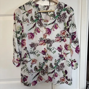 BHS Classic summer floral top/blouse size UK 10 - Picture 1 of 10