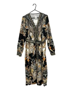 New GEMS Women's Grey Gold Seren Midi Dress Size 14 with Tags - Picture 1 of 5