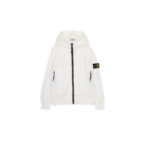 (Kids) Stone Island 40530 Nylon Cotton Canvas Hooded Blouson White - 23SS - Picture 1 of 4