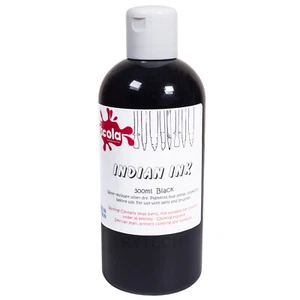 Scola Black 300ml Indian Drawing Ink Art Calligraphy Writing Craft Pen Brush - Picture 1 of 4