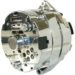 NEW CHROME ONE 1-WIRE 10SI ALTERNATOR SBC BBC CHEVY 1965-86 12V 7127NSE-120A-C - Picture 1 of 10