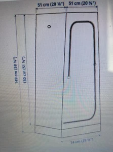 Ikea VUKU Wardrobe White 74x51x149cm, Free Standin - Picture 1 of 2