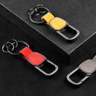 Double Rings Car Key Chains Genuine Leather Metal Key Fob  Men and Women