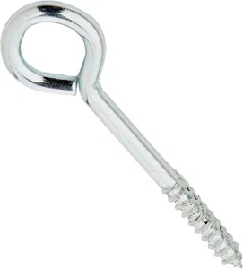 HEAVY DUTY VINE EYE SCREWS ZINC PLATED BZP VINE EYE SCREW HOOK 75mm 100MM - Picture 1 of 1