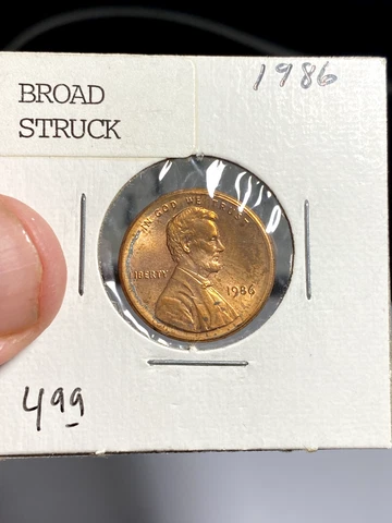 1986 P United States 1 Cent Broad Struck Error Coin Cover
