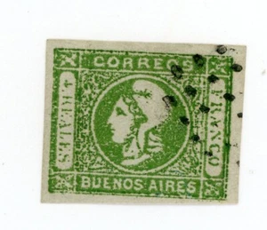 ARGENTINA BUENOS AIRES SC#9 LARGE MARGIN USED EXAMPLE - Picture 1 of 2