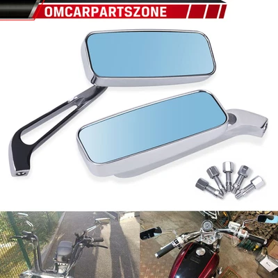 Chrome Motorcycle Rearview Mirrors for Harley Heritage Softail Glide Universal - Image 1 of 4