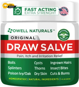 Ungüento de dibujo OWELLL Naturals 1 oz, hervir el cabello encarnado, removedor de astillas, - Imagen 1 de 9