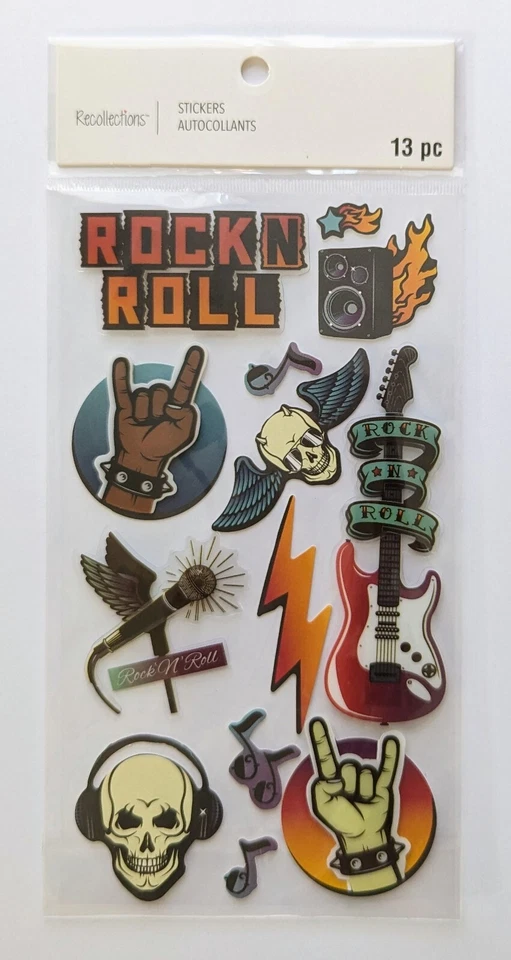 Pegatinas para álbumes de recortes de guitarra banda de música rock n roll por recuerdos  Foto 1 de 1