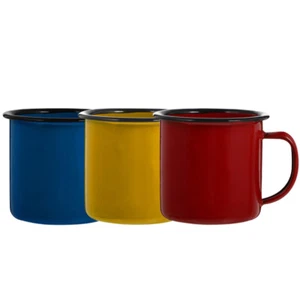 3Pcs Colorful Enamel Water Cups Vintage Design for Home and Outdoors - Bild 1 von 12