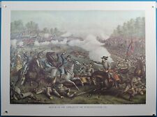 Lithographie Kurz & Allison "Battle of Winchester VA" Kurz & Allison