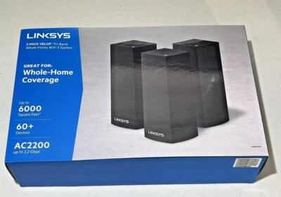 Linksys Velop AC6600 Tri-Band Whole Home Wi-Fi System (3-Pack) WHW0303B BLACK - Image 1 of 2