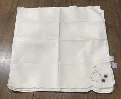 "8 servilletas de tela cuadradas de 17"" color crema con esquina decorativa de hojas sin usar" Foto 1 de 4