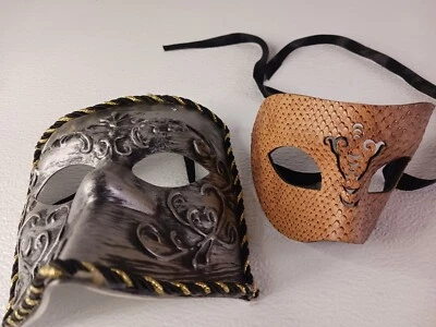 KBW Silver & Gold Masquerade New Years Eve Mask  Mardi Gras Mask Seductive (2) - Image 1 of 4