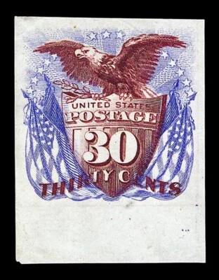 US #121P3; 30¢ ESCUDO Y PLACA DE ÁGUILA A PRUEBA EN INDIA, NGAI, CV $140 Foto 1 de 2