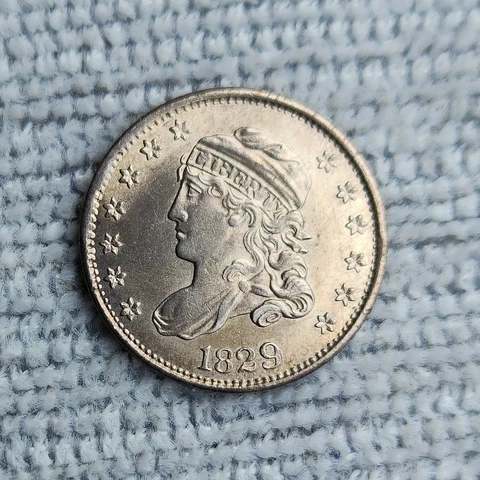 1829 CAPPED BUST HALF DIME Unc Really Nice Great Detail Cover