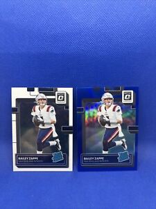 2022 NFL Optic Rated Rookie Blue Prizm + Base #229 Bailey Zappe /179 Patriots!🔥