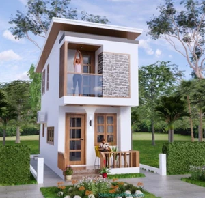 10x20 Feet Small House 3x6 Meter 1 Bed 2 Baths Shed Roof PDF Plan (A4 Hard Copy) - Picture 1 of 24