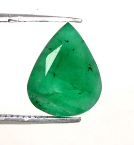 Poire émeraude naturelle 10x8 mm coupée 2,02 CTS pierre précieuse certifiée en vrac facettée - Photo 1/6