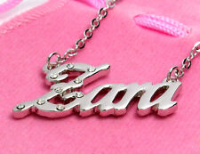 Name Necklace ZARA - 18ct White Gold Plated - Birthday Christmas Personalised 