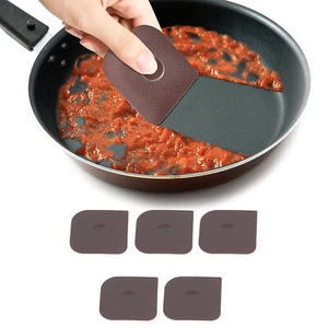 5 Pack Pan Scrapers Dish Scraper Tool Cast Iron Cleaner Scraper Non Scratch LVE - Picture 1 of 15