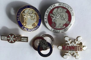 Mammoth Mountain Pins Buttons Vintage Wooly Ski resort California - Picture 1 of 5
