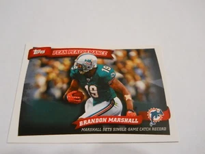 BRANDON MARSHALL PEAK PERFORMANCE INSERT MIAMI DOLPHINS 2010 TOPPS - Picture 1 of 2