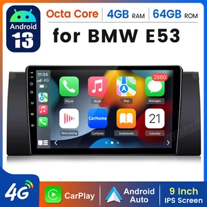 For BMW X5 E53 2000-2007 Car Android 13.0 GPS Radio Stereo WIFI Car Play 4+64GB - Bild 1 von 12