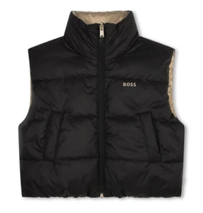 HUGO BOSS KIDS BLACK HUGO BOSS REVERSIBLE PUFFER VEST J16181 09B - Picture 1 of 2