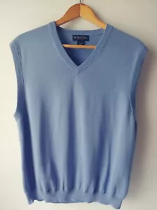 Brooks Brothers Men's Sweater Vest Large V Neck Soft Pima Cotton Vntg Hong Kong - Picture 1 of 6