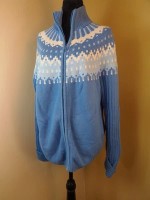Covington Vintage 20/22W Full Zip Nordic Fair Isle Cardigan Plus Size - Image 1 of 4