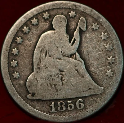 1856 Philadelphia Mint Silver Seated Liberty Quarter - Image 1 of 2