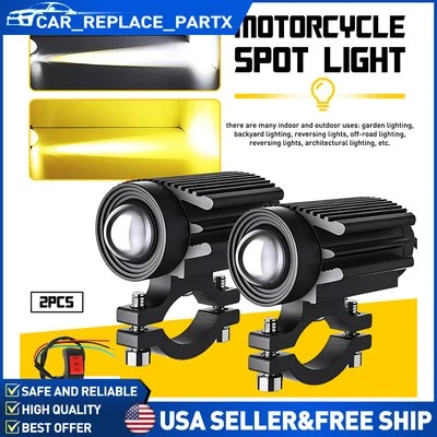 Foco antiniebla auxiliar para conducción de motocicletas 100W 10000LM blanco + ámbar Foto 1 de 4