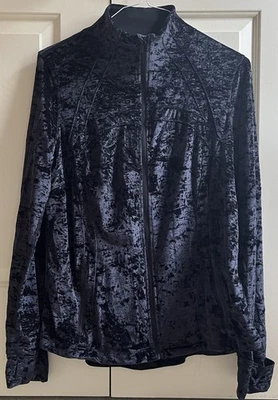 🍒Chaqueta LULULEMON DEFINE talla 18 Edición Limitada VELOUR NEGRO Terciopelo Triturado Brillante Foto 1 de 4