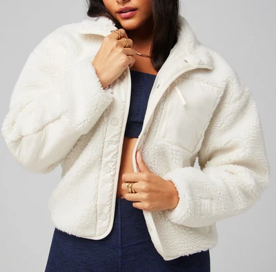Fabletics Women's Fleece Shearling Tahoe Teddy Jacket Bone White Size XXL-1X NWT - Image 1 of 4