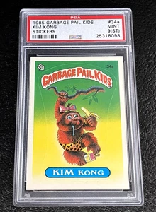 PSA 9 ST 1985 Topps Garbage Pail Kids Kim Kong Matte Sticker #34a Series 1 OS1 - Picture 1 of 3