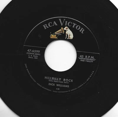 ROCKABILLY 45 - ДИК УИЛЬЯМС - HILLBILLY РОК - УСЛЫШАТЬ - 1956 RCA - Изображение 1 из 2