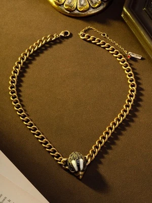 Conjunto clássico vintage de luxo com marcação de cabeça de águia pulseira de colar - Imagem 1 de 4