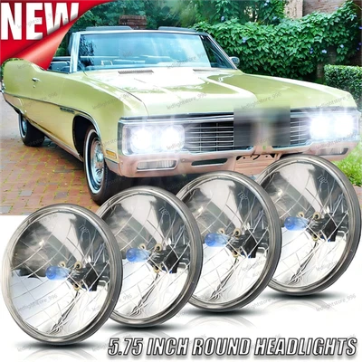Faros halógenos de haz alto/bajo punto 4x para Buick Electra Wildcat 5,75" 5-3/4" pulgadas Foto 1 de 4