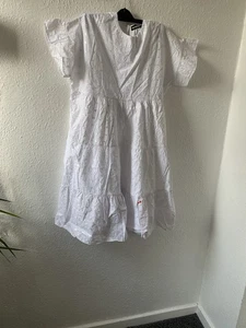 White broderie Anglaise smock dress size -4 - Picture 1 of 4