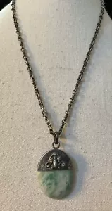 Royal Order Sterlingsilber grüner Stein Fleur Dis Lis LuLu Kette Halskette 18 Zoll - Bild 1 von 7