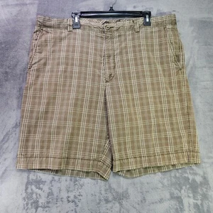 Tommy Bahama Shorts Mens 42 Brown Plaid Silk Cotton Beach Vacation Preppy - Picture 1 of 16