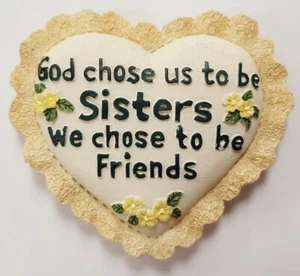 HANDBEMALTE SCHWESTERN AUSGEWÄHLT, FREUNDE ZU SEIN HERZ GELB BLUME ORNAMENT MAGNET N576 - Bild 1 von 2