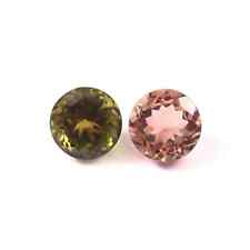 Natural Tourmaline Gemstone Round Cut 6.5x6.5MM Pink Green Loose Stone Jewelry