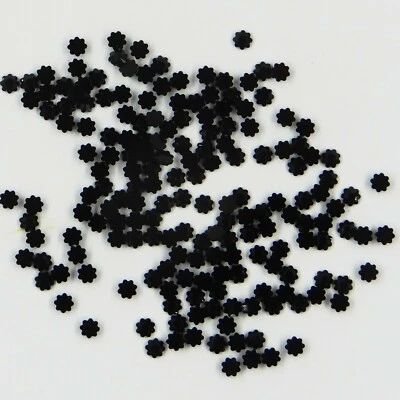 2728 SS10 N *** 40 STRASS FLEUR SWAROVSKI FOND PLAT, BORDS DENTELÉS 2,85mm JET